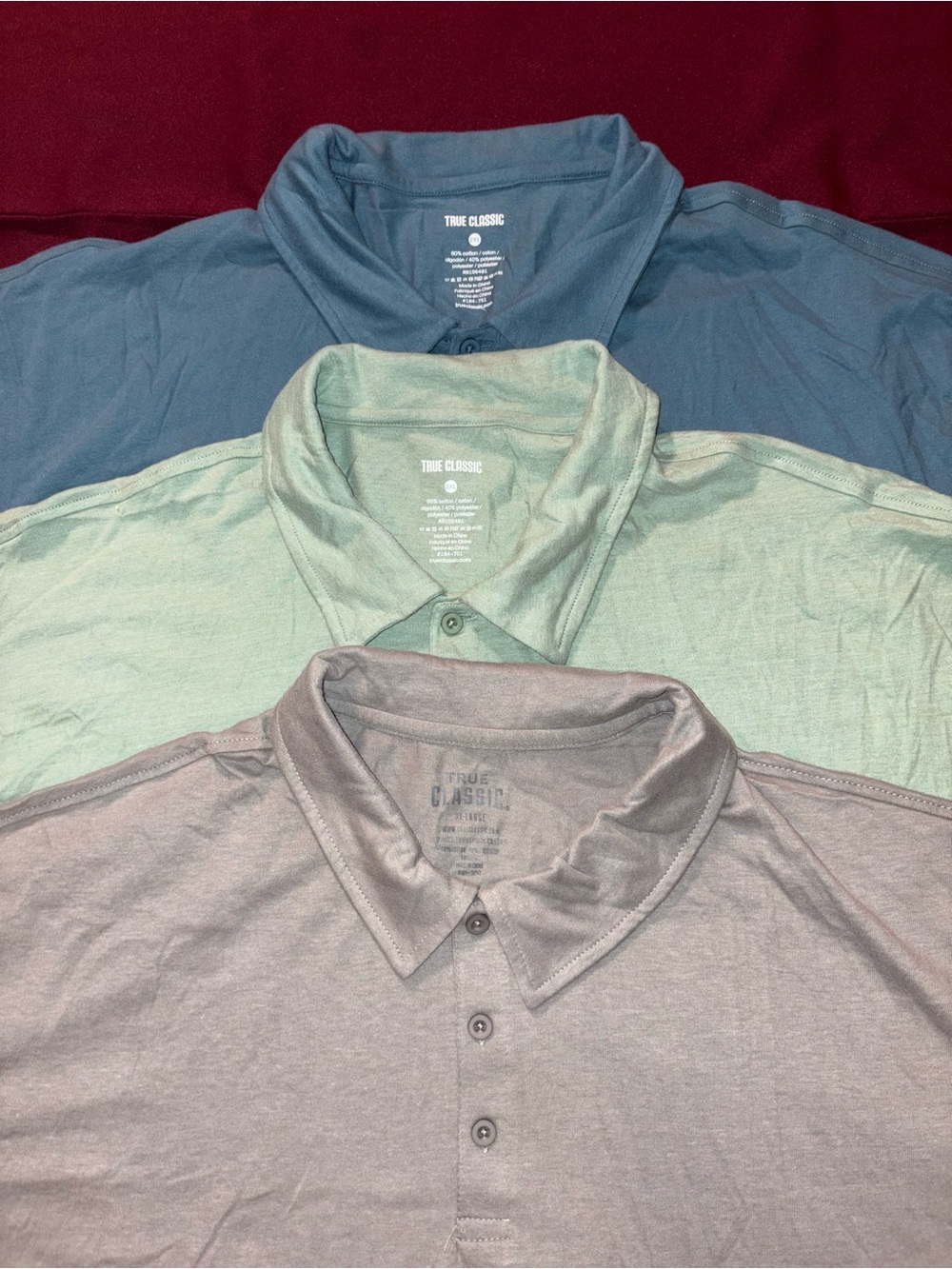 Polo Shirt - Gray/purple , Mint, and Blue - Comfortable Everyday Tee size XXL